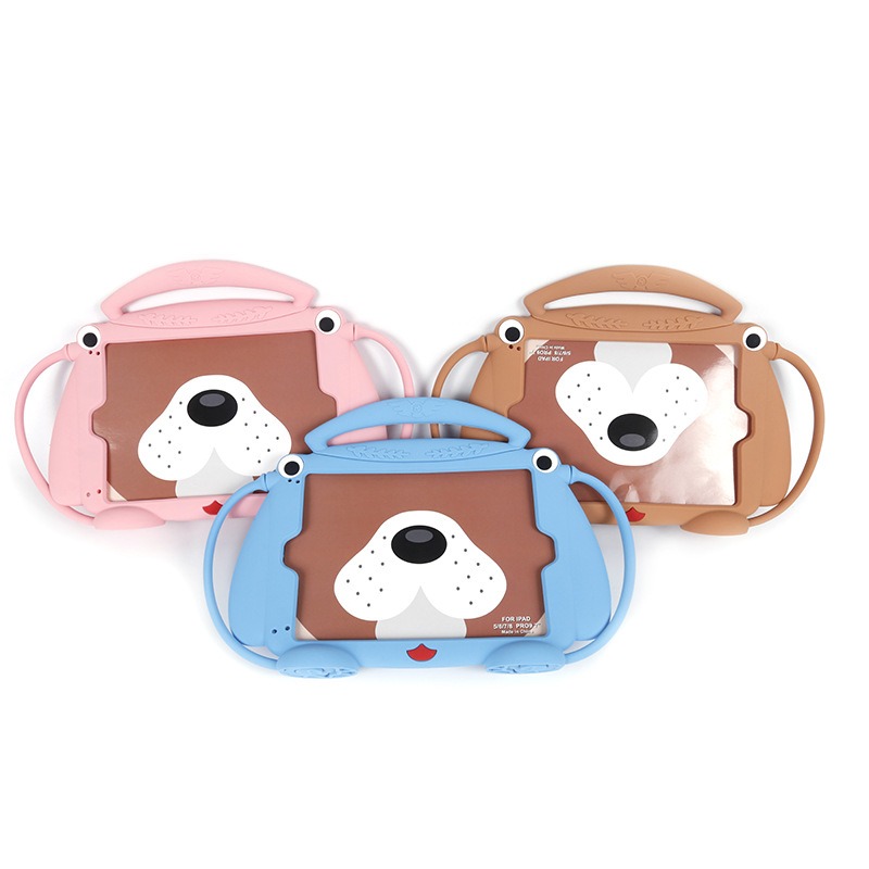 New Silicone Protective Case for iPad 5678 9.7inch Puppy Cartoon Anti-fall Children's Tablet Sheath