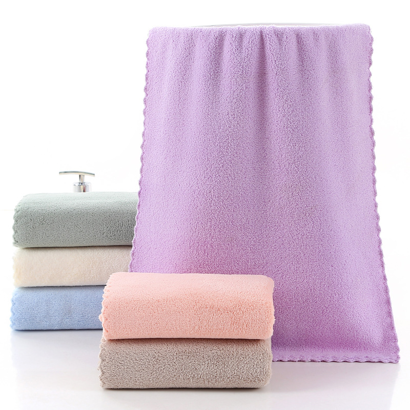 Serviette en polaire corail microfibre unie pour couples, épaisse, absorbante, idéale pour sécher les cheveux et le visage. Vente en gros._voghion.com