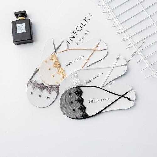 Summer high-heeled shoes women's thin suspenders invisible toe cotton half-palm socks cotton sandals socks wholesale