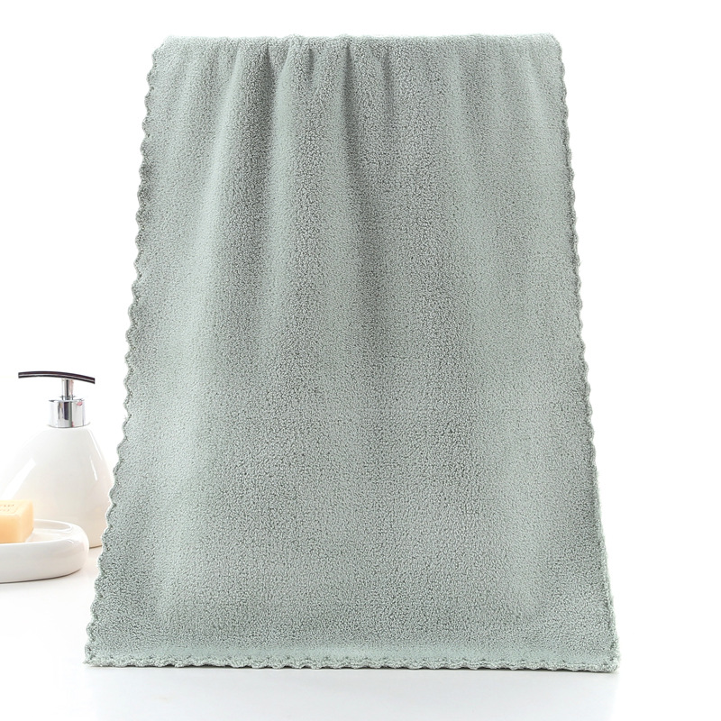 Serviette en polaire corail microfibre unie pour couples, épaisse, absorbante, idéale pour sécher les cheveux et le visage. Vente en gros._voghion.com