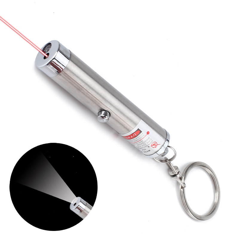 Stainless Steel Keychain Infrared Laser Light Flashlight Cat Teasing Electronic Laser Pen Flashlight Lighting Electronic Light