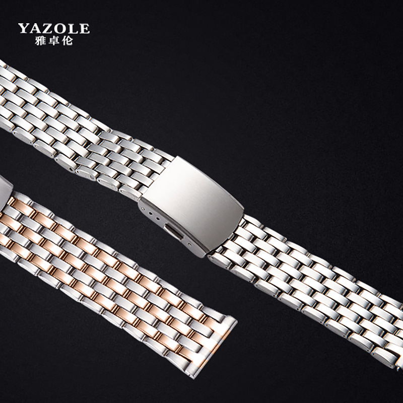 G02 seven beads stainless steel watch with steel strap watch accessories men's watch steel strap metal bracelet 20mm22mm