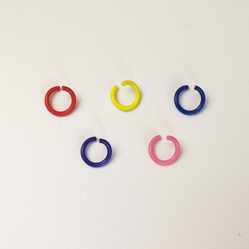 100 pieces of 8mm color open rings, painted metal key rings, handmade beanie DIY jewelry accessories