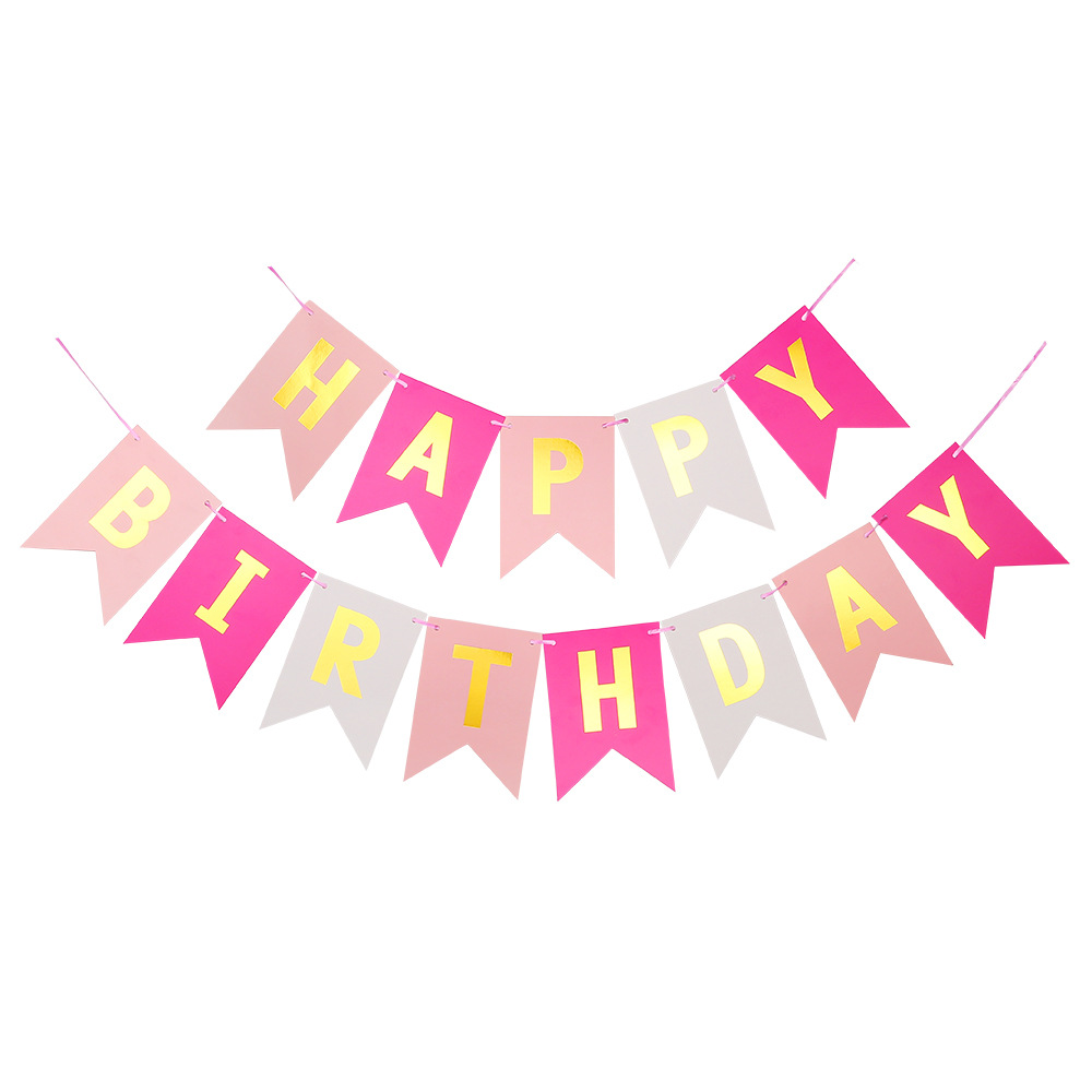 20cm grande dorando cumpleaños fishtail bandera dorando cumpleaños carta tire de la bandera de la fiesta de cumpleaños decoración tire de la bandera de la flor