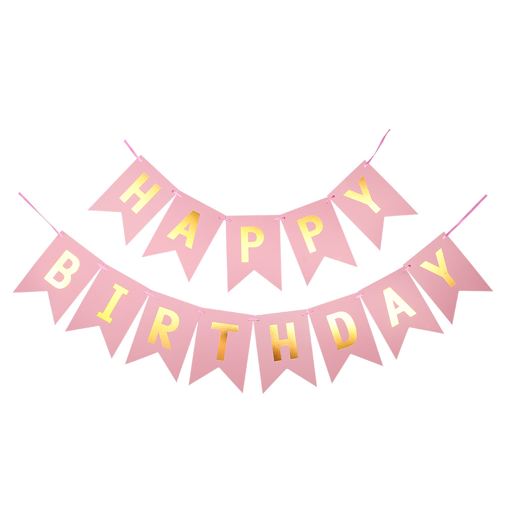 20cm grande dorando cumpleaños fishtail bandera dorando cumpleaños carta tire de la bandera de la fiesta de cumpleaños decoración tire de la bandera de la flor