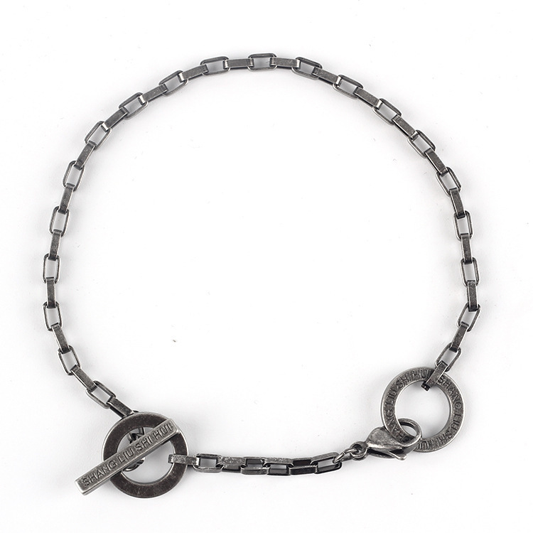 European and American minimalist style solid color all-match chain men's and women's bracelet fashion simple couple chain anklet dual-use