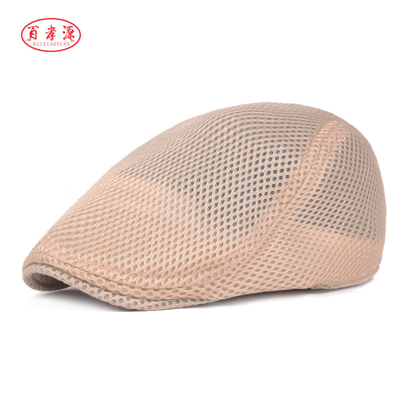 Baixiaoyuan malla de los hombres casquillo de malla casquillo de verano transpirable sombrero para el sol sombrero delantero estilo británico sombrero
