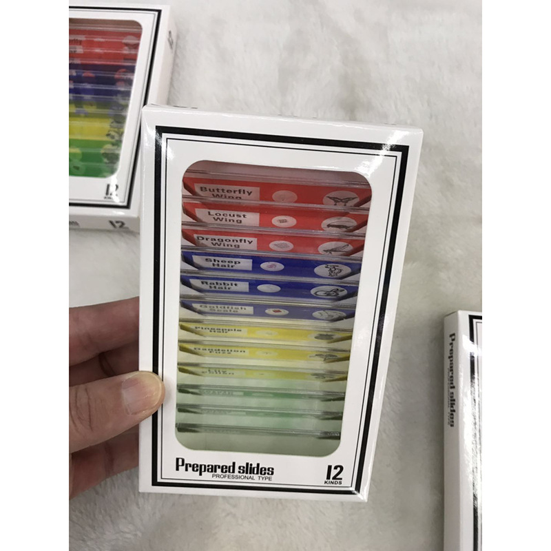一盒12片装儿童专用显微镜配件不伤手塑料制生物标本切片垫片批发