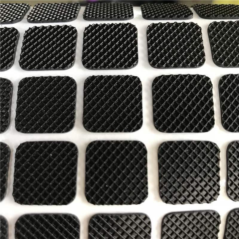 定制硅胶脚垫自粘黑色圆形硅胶垫片网格减震密封透明硅胶防滑垫
