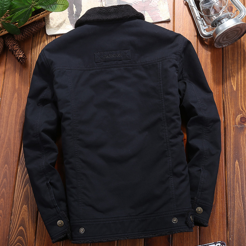 Abrigo acolchado de algodón transfronterizo para hombres forrado de lana engrosado solapa de invierno cálido Abrigo acolchado de algodón para hombres chaqueta casual juvenil para hombres Amazon