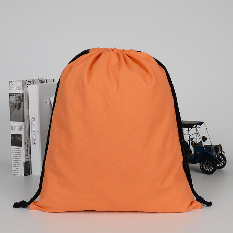 万圣节礼品袋抽绳束口袋染色帆布袋万圣元素图案儿童糖果收纳布袋