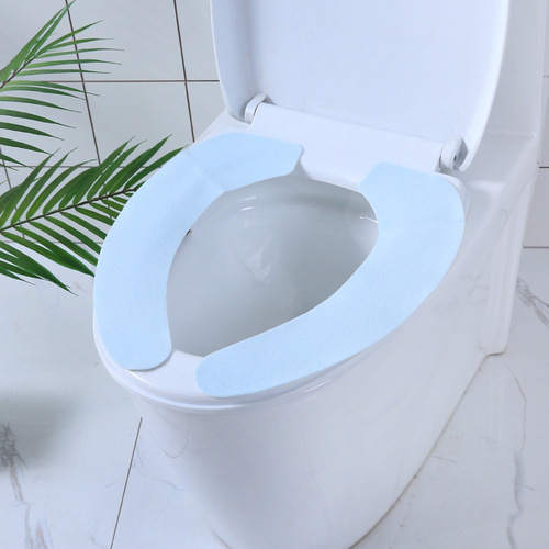 Home invisible toilet seat cover self-adhesive toilet seat cushion two-pack printed toilet seat pad cotton toilet seat cover