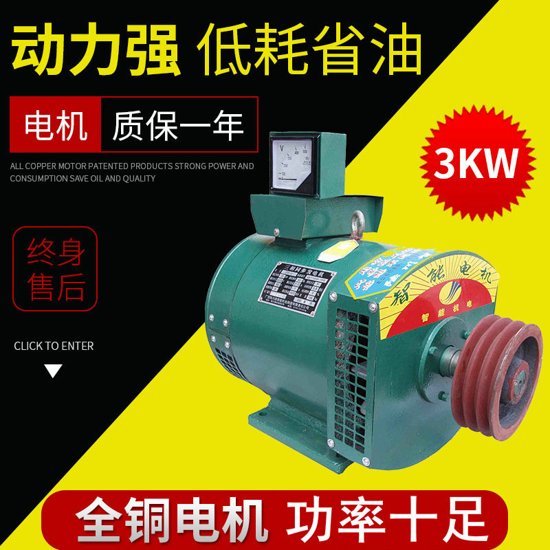 智能原装全铜发电机 3KW三相发电机 400/230v家用发电机厂家直供