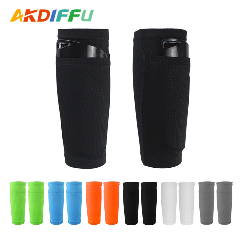 Pierna guardia insertar calcetines Shin Guard pantorrilla guardia calcetines fútbol equipo de protección sudor-absorbente transpirable Plus logo