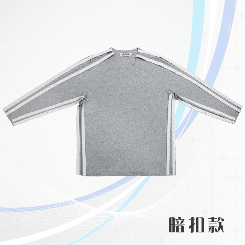 Fácil de usar y quitarse la bata de hospital fractura infusión postoperatoria conveniente inyección tardía ropa de enfermería completamente abierta camiseta primavera