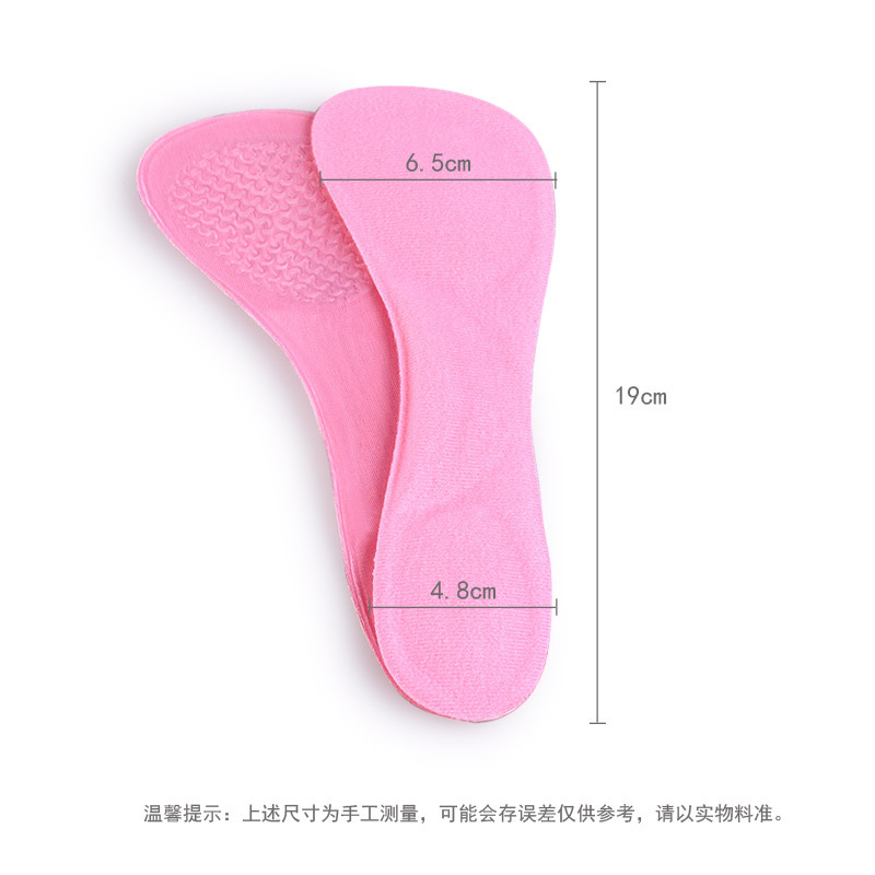 Precio de fábrica de silicona 3/4 almohadilla anti-desgaste pies anti-dolor frente Palma almohadilla de corrección Plantilla de tacón alto boca de pescado zapatos de cuero cómodo cojín de la jalea