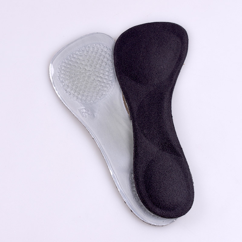 Precio de fábrica de silicona 3/4 almohadilla anti-desgaste pies anti-dolor frente Palma almohadilla de corrección Plantilla de tacón alto boca de pescado zapatos de cuero cómodo cojín de la jalea