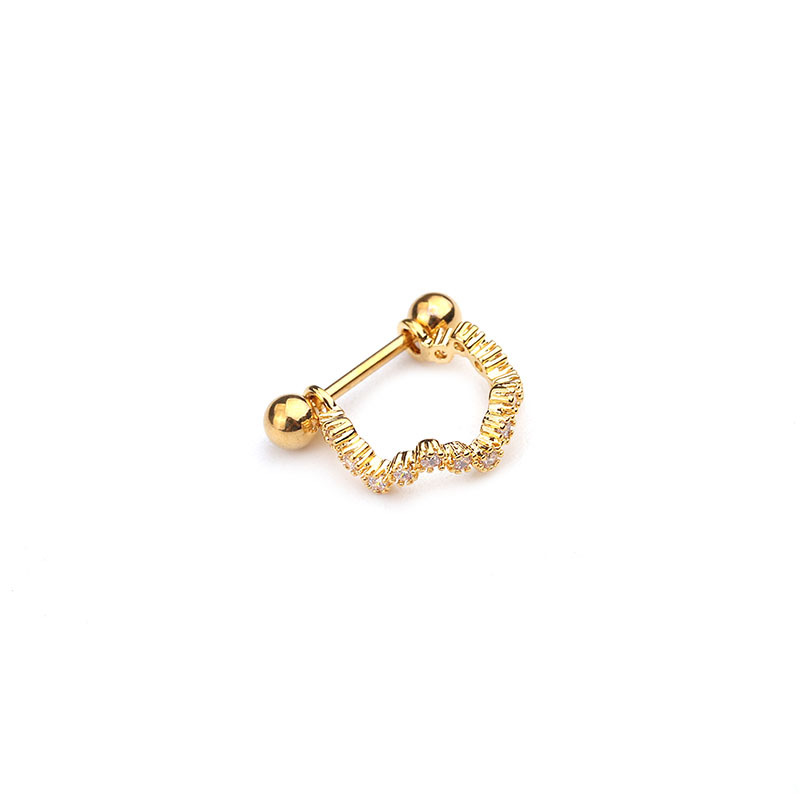 Cruzar la frontera nueva de acero inoxidable espárragos micro-incrustaciones pendientes ZIRCON suave hueso del oído clavos cuerpo piercing joyería de comercio exterior suministro