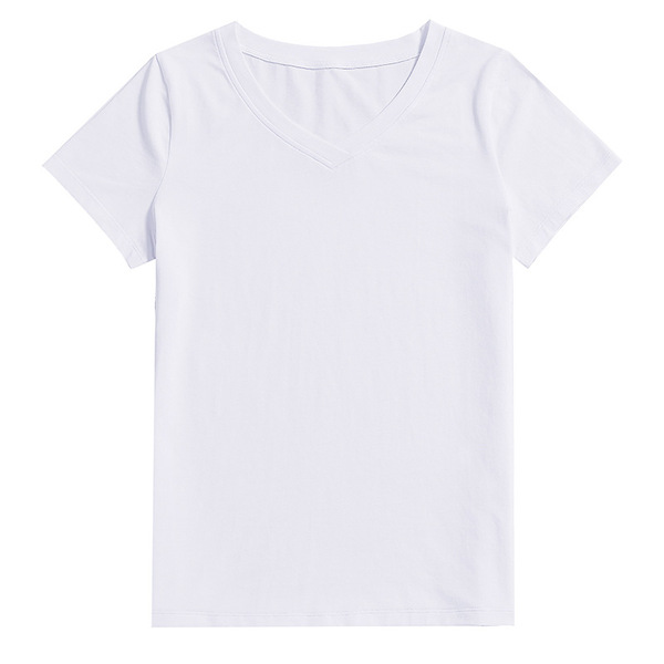 Solid color white base body-friendly T-shirt