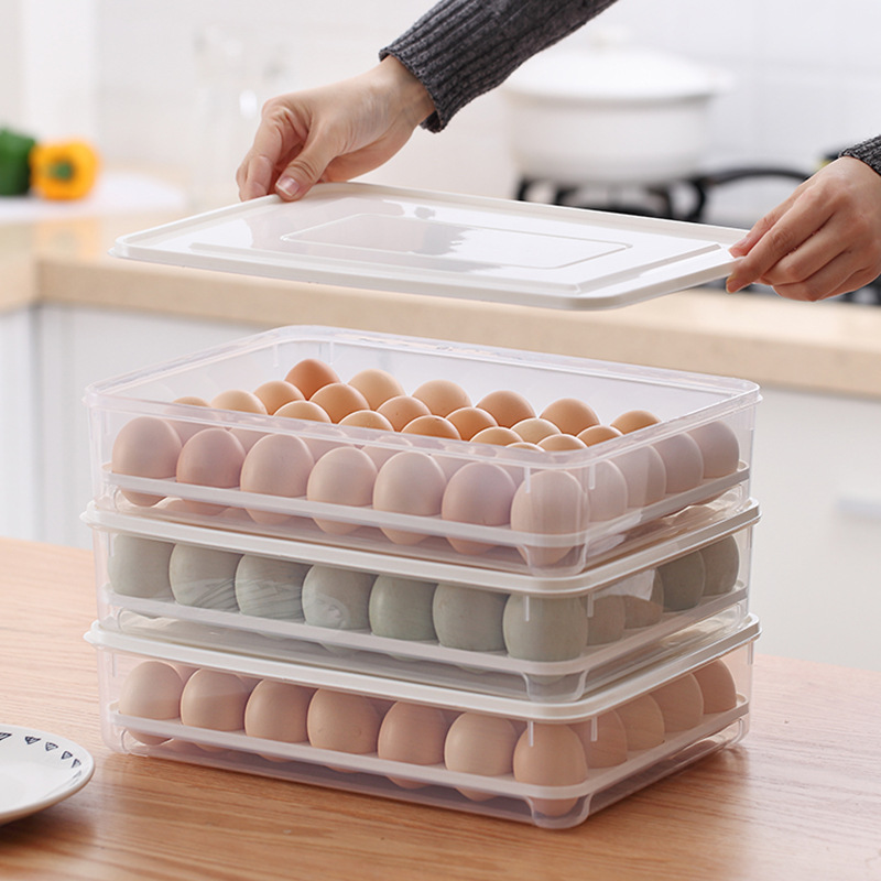 家用塑料大号饺子盒单层 速冻无分格冰箱保鲜盒 厨房食品收纳盒