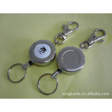 户外圆形易拉得金属伸缩扣证件卡套挂绳可拉伸扣工作证腰卡扣定制