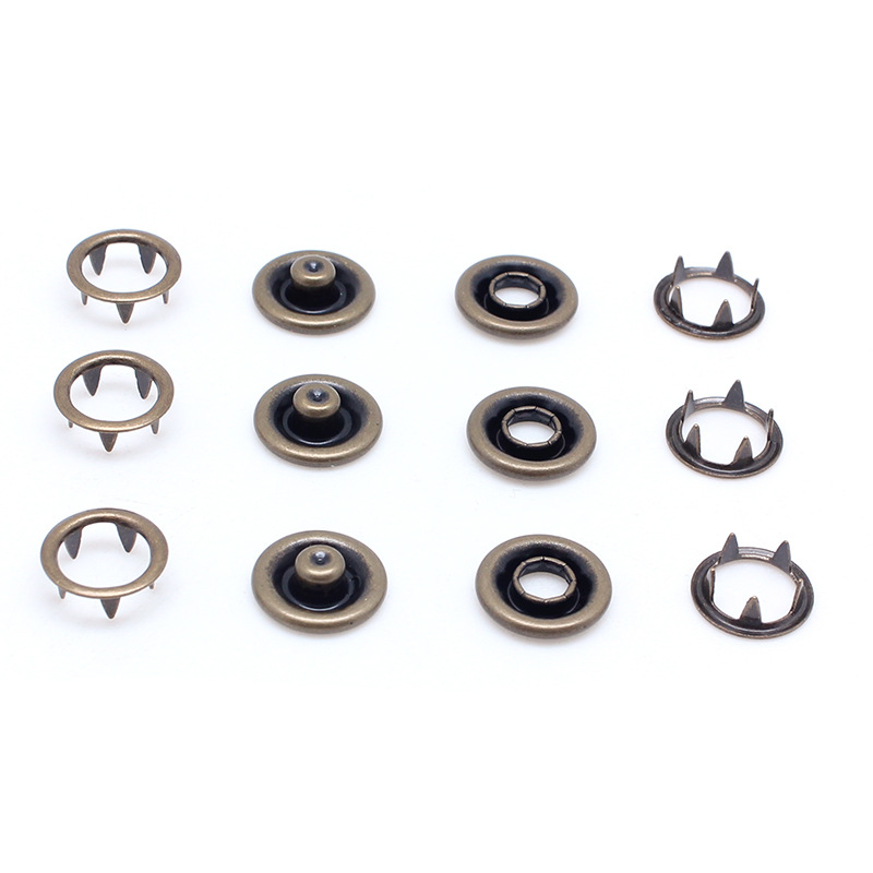 奥道供应羽绒服金属铜13mm黑古服装纽扣 爪扣 塑料纽扣