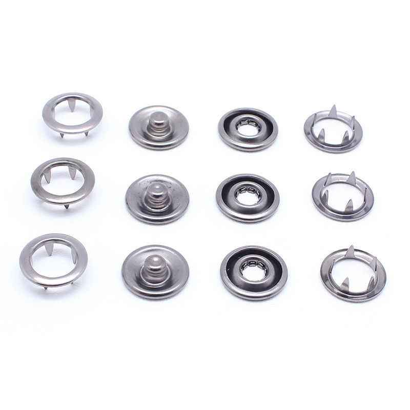 现货批发五爪扣 空心彩色9.5mm纯铜金属儿童纽扣婴儿五抓扣