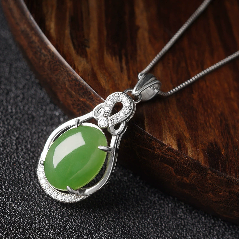 Органическое каменное инкрустация, ретро подвес Jade, Jasper, образец золото 925, оптовый