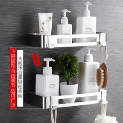 304 stainless steel bathroom rack wall-mounted triangular wall bathroom toilet storage punch-free bathroom
