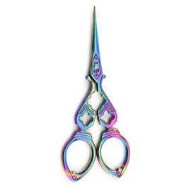 厂家直销不锈钢双喜剪复古美容剪手工铁艺工艺小剪刀批发简约家用