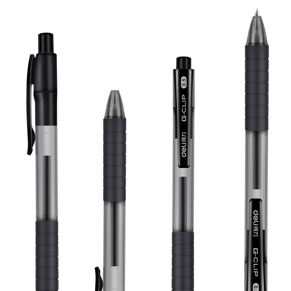 Deli S06 Sida push gel pen 0,5mm estudiante firma pluma negro agua pluma bala Oficina papelería