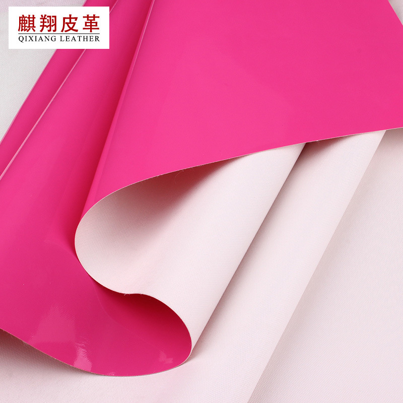 Spot mirror leather pvc leather fabric glossy smooth leather bags artificial leather cosmetic bag bag patent leather leather material