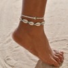 Retro ankle bracelet, beach beads, chain, set, European style