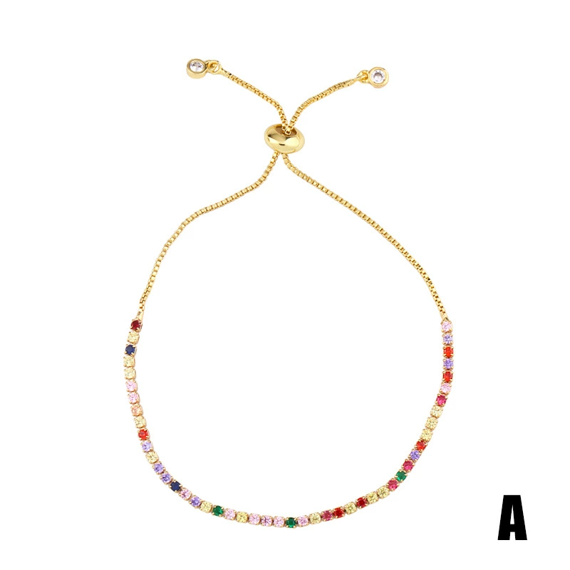 Bracelet BRB54, zirconium crystal micro-inlay, European style, multicolor options