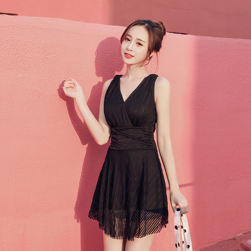 Traje de baño de las mujeres conservador de una pieza Vestido de estilo de hadas traje de baño chica delgada adelgazar vacaciones junto al mar traje de baño de aguas termales