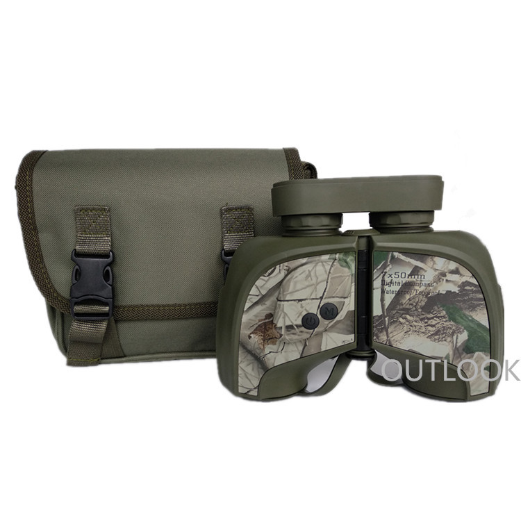 远锦厂家批发望远镜7X50 高清望远镜电子罗盘测距防水双筒望远镜