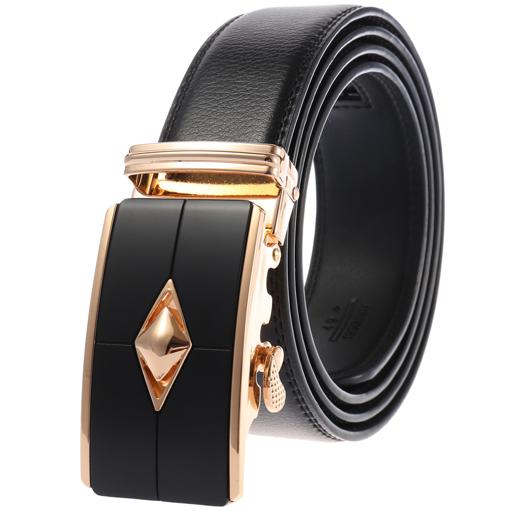 Minimalist Retro Leather Belt For Men With Automatic Buckle_voghion.com