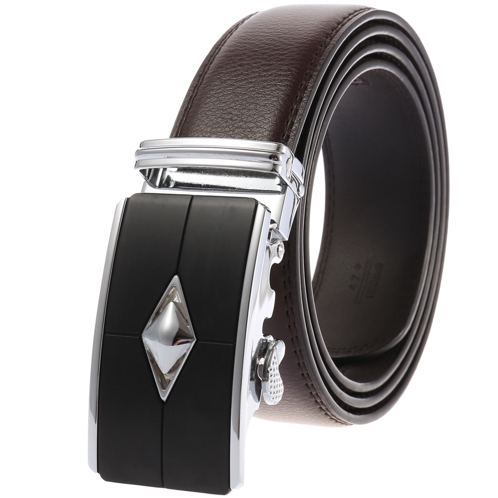 Minimalist Retro Leather Belt For Men With Automatic Buckle_voghion.com