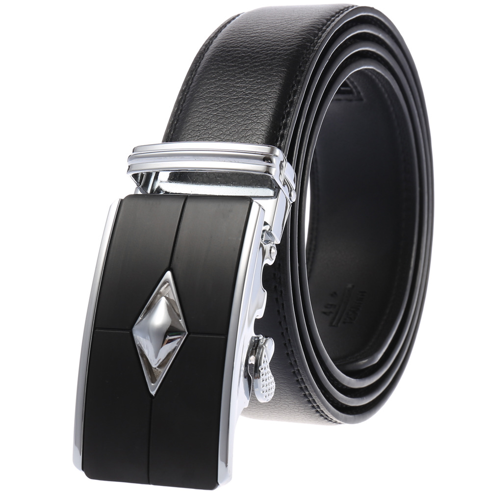 Minimalist Retro Leather Belt For Men With Automatic Buckle_voghion.com