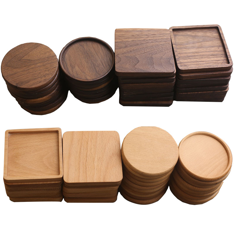 Madera de haya, madera de madera sólida, madera de nuez negra, tazas de madera, bandejas de madera, artesanías de procesamiento, soporte de teléfonos móviles, grabado image 6