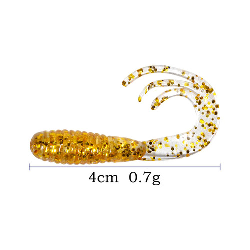 Lures: Little Sprite Soft Bait Worm Grub 4cm 0.7g, Triangular Tail Grub Single Tail Grub, Crucian Carp, Perch, Fake Lure