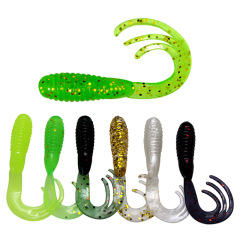 Small fish lures: 4cm 0.7g, Triangular tail worm, single tail worm, carp, perch, fake worm