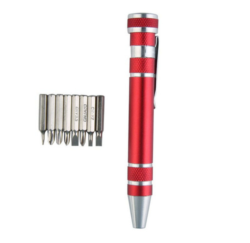 Multi-purpose screwdriver eight-in-one screwdriver, aluminum alloy disassembly pen tool, cross-head screwdriver