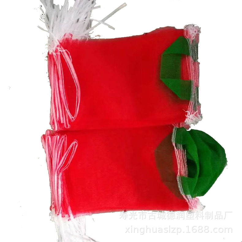 束口网袋果蔬塑料红色编织袋 PE编织袋超市果蔬打包网袋 厂家制作