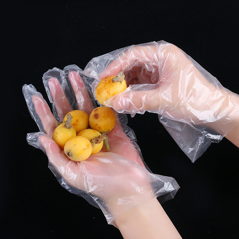 批发一次性手套餐饮美发手膜食品吃龙虾透明塑料PE薄膜手套透明套