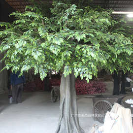 仿真榕树室内外街道装饰假树阻燃绢布榕叶假大树厂家直销仿真树