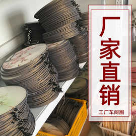 苏州团扇宫扇定 制圆形半透明丝扇子中国风古典小圆扇广告扇定 制