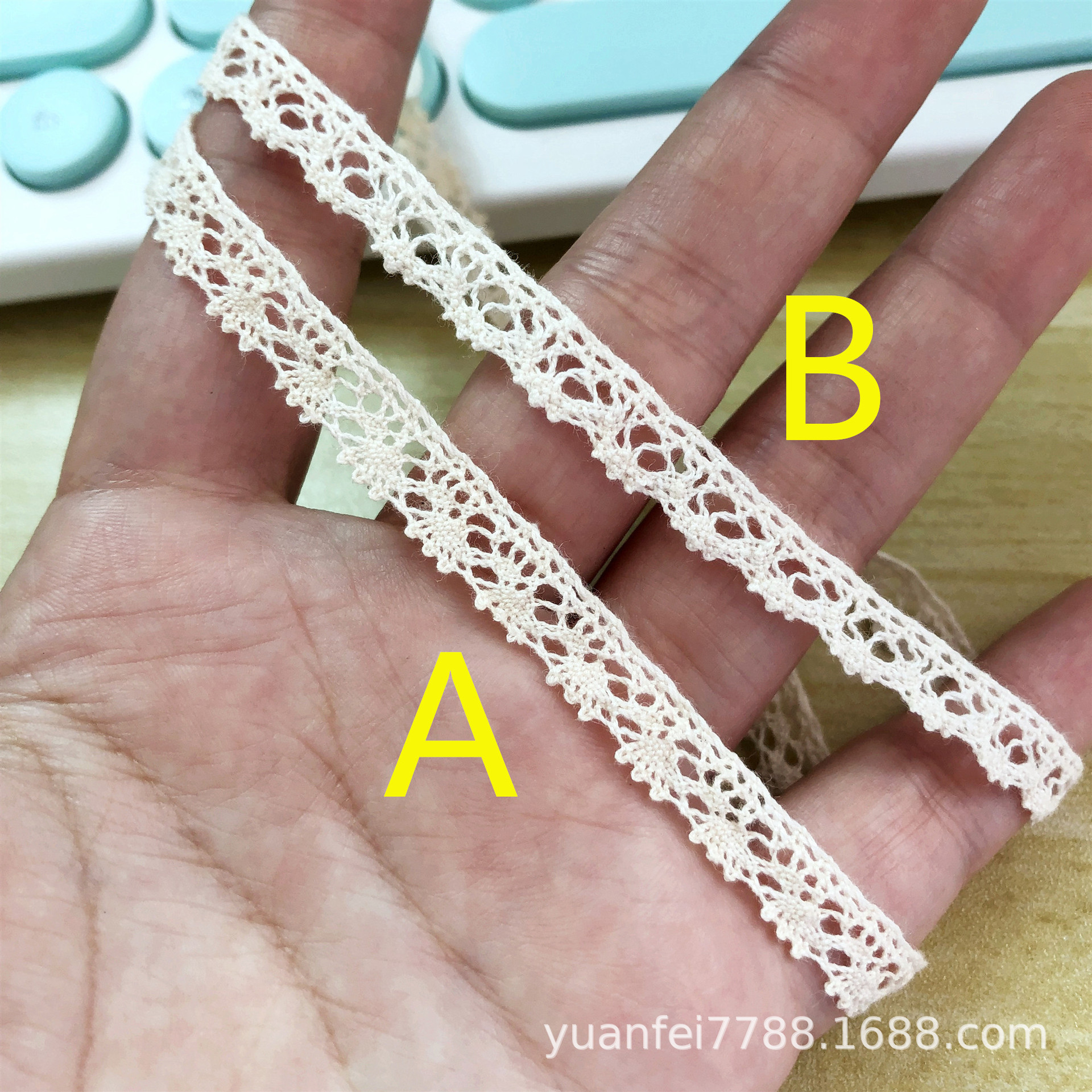 G-16全纯棉精细棉线花边服装辅料细窄花边0.7厘米现货批发