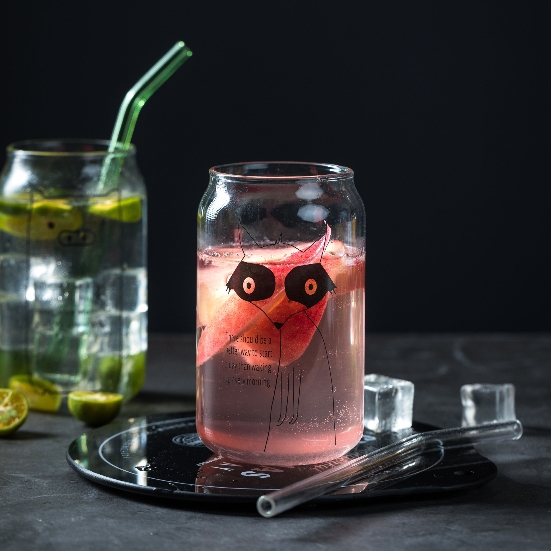 Taza de cola creativa vidrio transparente bebida taza leche taza de té Internet celebridad limón jugo de Soda taza personalizada