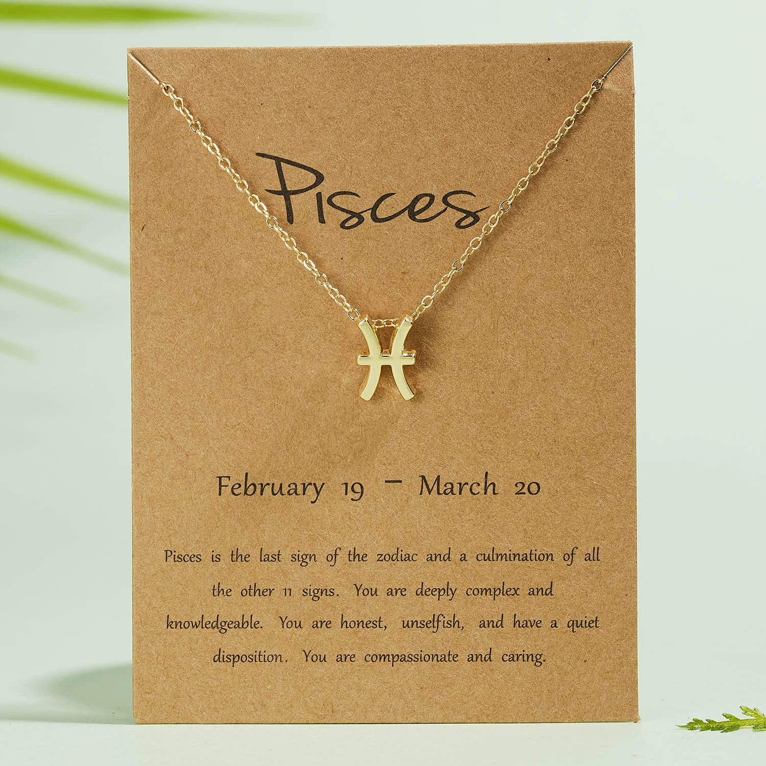 П pendant ожерелье Зодиак из сплава с золотым покрытием KC, подвеска 1×1.3 см, цепь 41+5 см
